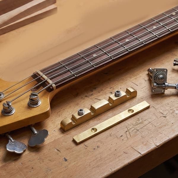 Justerbar Höjd Sadel Mässingsmaterial För 4-Strängad Basgitarr Storlek
