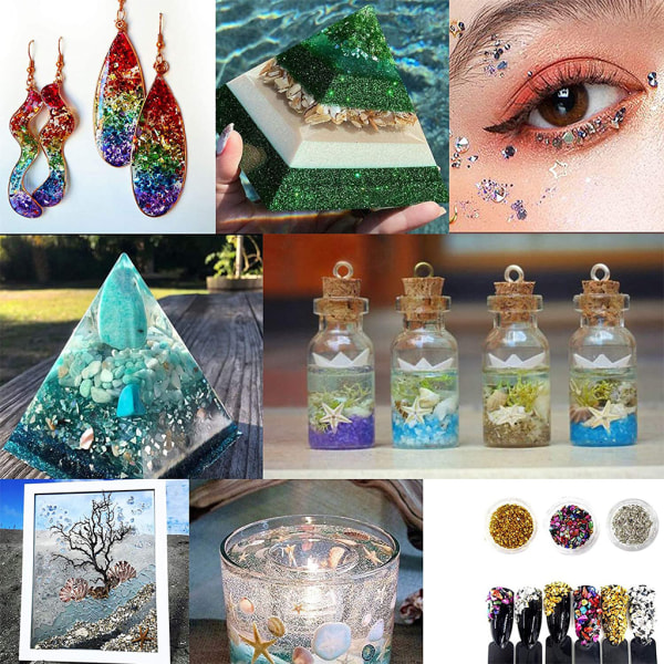 80 g/låda krossat glas glitter Lämplig för nail art Vasfiller Smyckenstillverkning dekoration och annat hantverk Silver