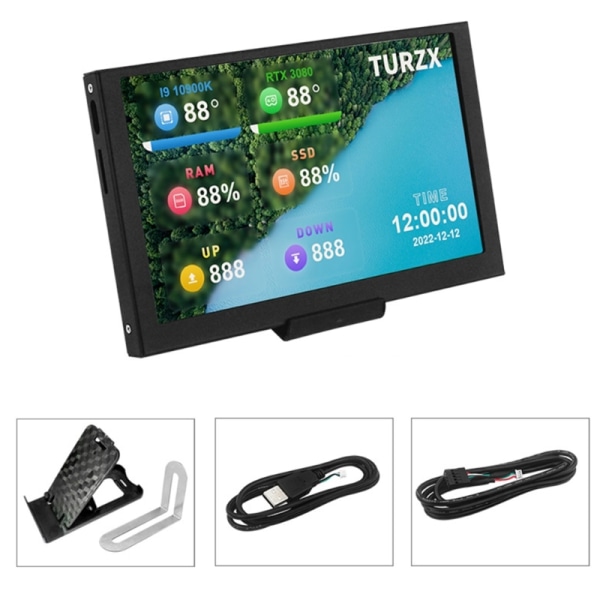 5 tum LCD-skärm temperaturmonitor för PC CPU Monitor GPU Fläktdator Black