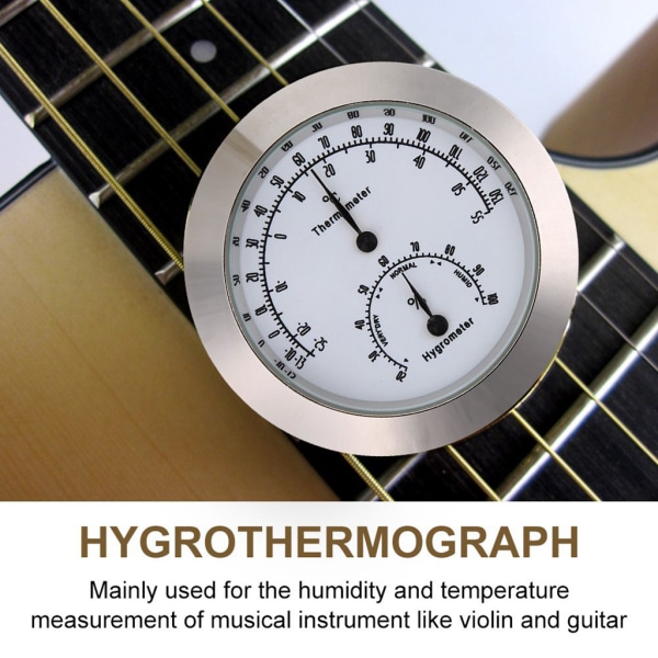 Termometer Hygrometer, Fuktighetstemperaturmåler for Instrumentpleie Silver