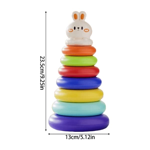 Barn Stapling Rings Set Tower Leksak Spel Undervisningshjälpmedel för Sensorisk Träning