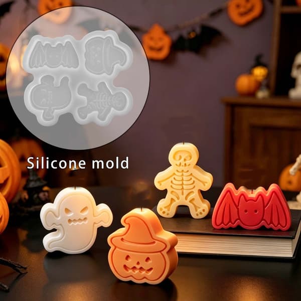Halloween-tema silikone lysform sæt til DIY boligindretning