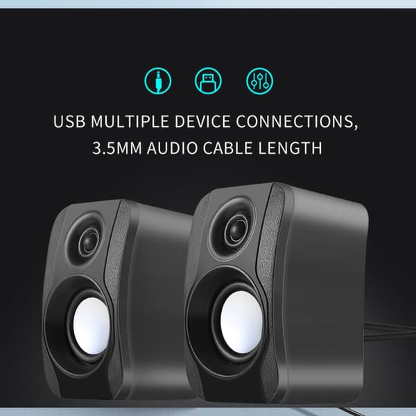 USB Kablet Computerhøjttaler Subwoofer Støjreducerende Lydboks Højttaler