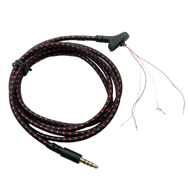 Avanceret Nylon Flettet Hovedtelefon Reparationskabel Klar Lyd Solid Forbindelse
