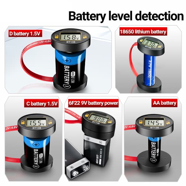 BT138 Batteritestare för noggrann effektdetektering med LCD-display