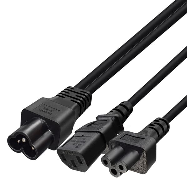 MultiDevice strømforsyningskabel 30 cm længde C6 han til C5 hun C13 stik