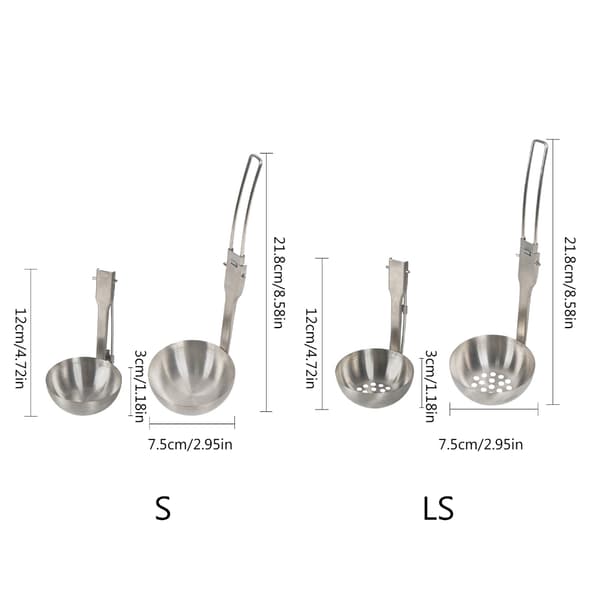 Foldbar Ske Foldbar Bestik i Rustfrit Stål Suppeøse/Si Leaky Spoon