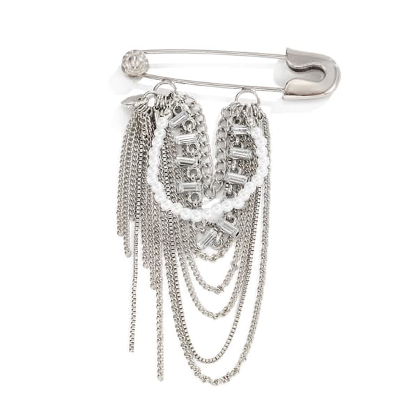 Retro Brosch Pärlor Tofsar Brosch Smycken Modeaccessoar För Kappkragar