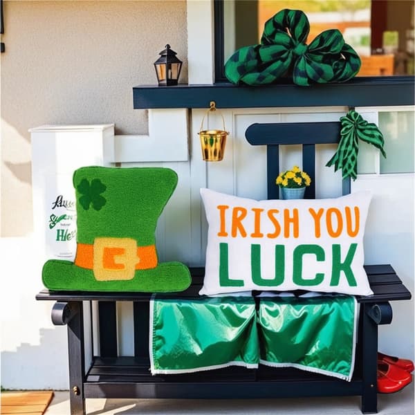 StPatricks Day Blød Pyntepude Plys Pude til Helligdagsfest Dekorationer