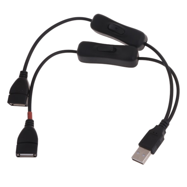 Dubbelkopplad USB -förlängningssladd Tråd Y-splitterkabel Stöd för laddning av digitala enheter hane till hona linje 30cm