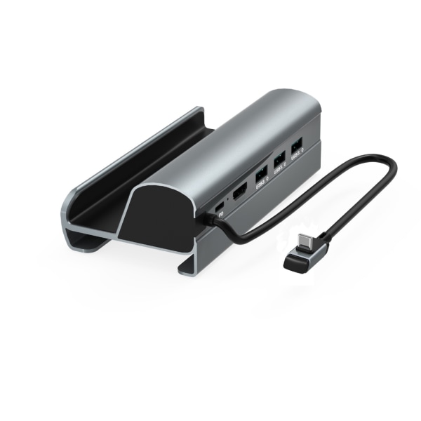 USB C Dockningsstation för Steam Deck 6 in1 för Steam Deck Dock med 4K60Hz LAN Black