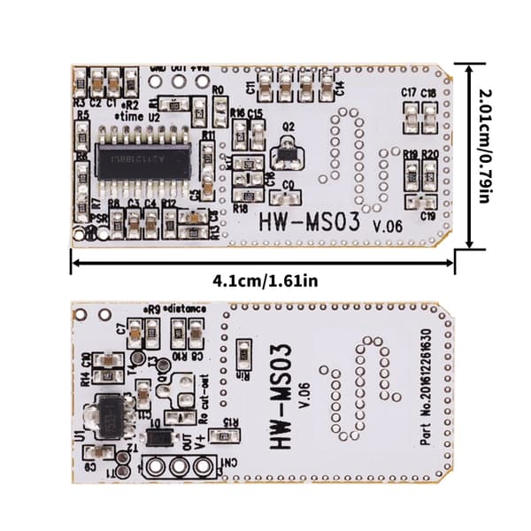 HW-MS03 2.4-5.8GHz Mikrobølge Doppler Bevægelsessensorisk Modul Understøttende