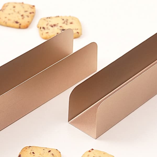 4 st Rektangulära Bakformar i Kolstål för Kakor och Desserter
