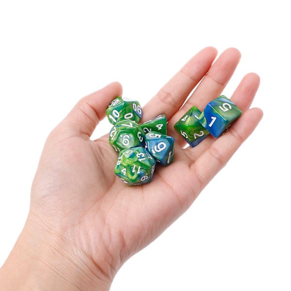 7 stk./sæt Akryl Polyhedral Terninger Til TRPG Brætspil D4-D20 1