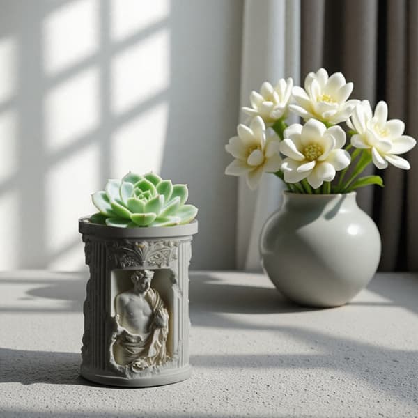 Kunststatue Silikoneforme til Epoxy Resin Blomstervase Penholder Organizer