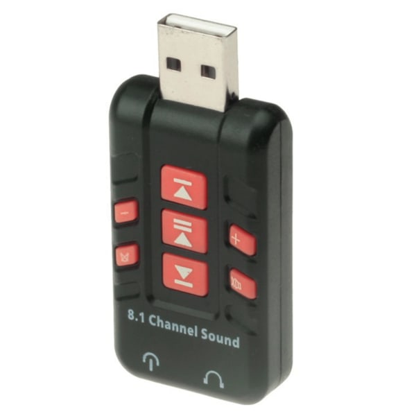 3,5 mm USB 8.1-kanals externt ljudkort USB -ljudlåda Dynamiskt 3D-surroundljud
