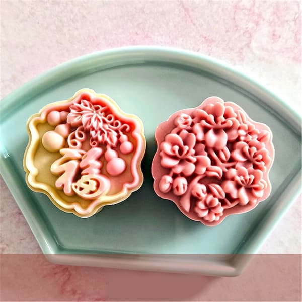 ABS Månekageforme 75g 3D Tekstureret Blomsterdesign Køkken