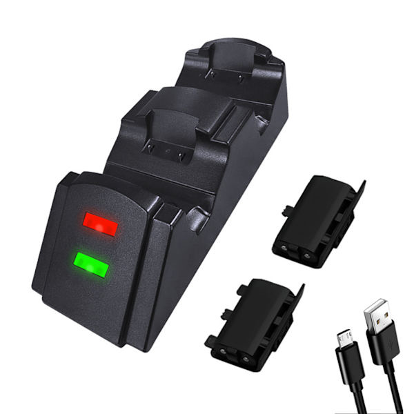 Opgraderet controlleroplader, hurtigopladningsadapter, ladestationsdock kompatibel til m/ Dual X one S/X ELITE Control