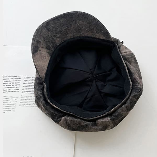 Mørk Baret Cabbie Hat Oversized Malerhat Kunstnerhat Afslappet Mode