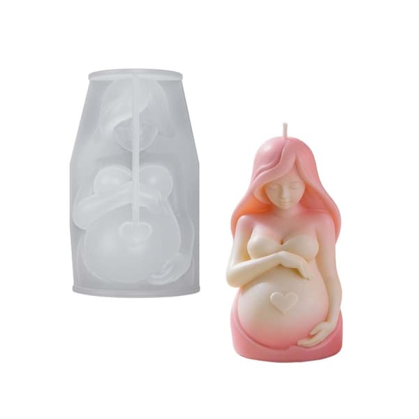 Silikonlysform i gravid dameform, ideell for DIY-prosjekter