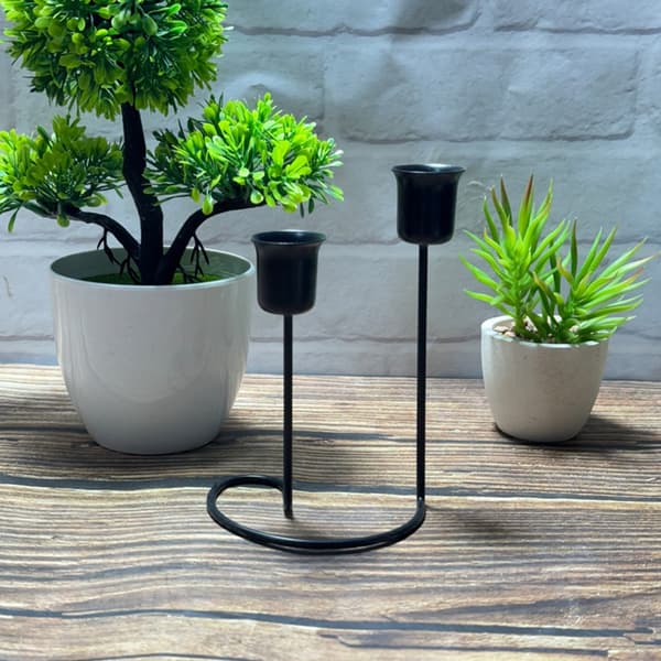 Jern Telysholdere Dekorative Lysestaker, Doble Lysestaker