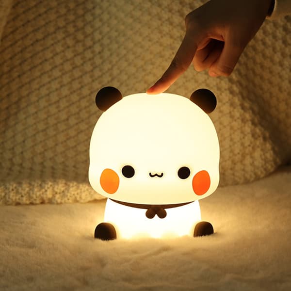 Genopladelig Silikone Panda Natlampe med Tryksensoraktivering for Blød Belysning
