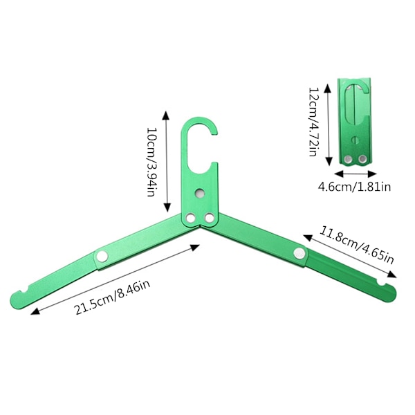 Sammenleggbar kleshenger i aluminiumlegering for reiser, klesoppheng for utendørs bruk Orange
