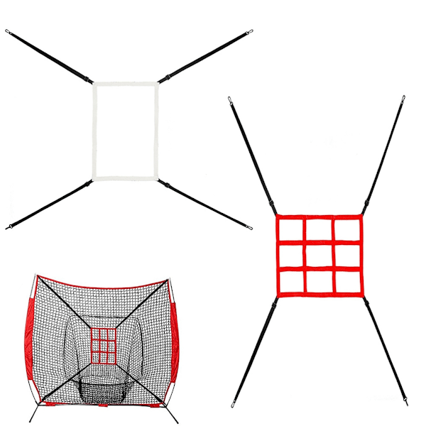 Baseball Træningsnet til Batting, Catching, Pitching - Softball Øvelse Net White 9 grid target net