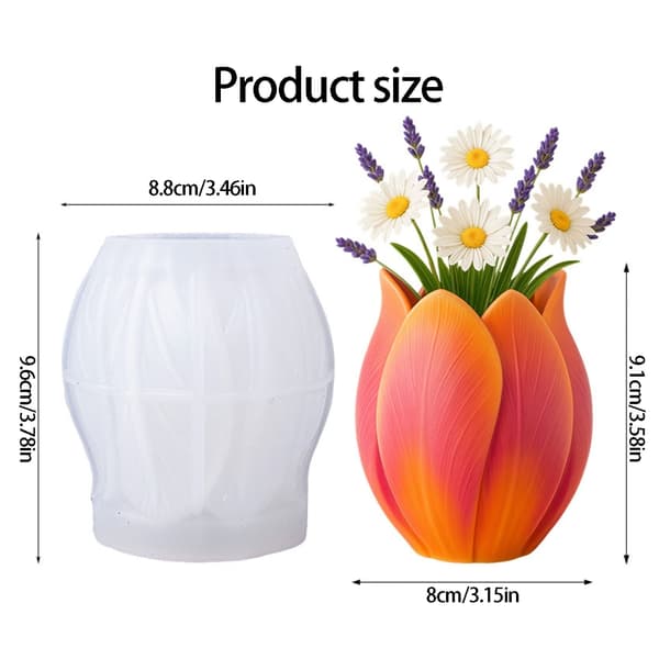 3D Blomsterform Silikoneforme til fremstilling af lys, vase, dekorative urtepotter