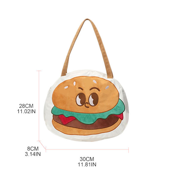 Funny Personality Håndtaske Hamburger Pung Holder Everywhere Taske med rem White With feet