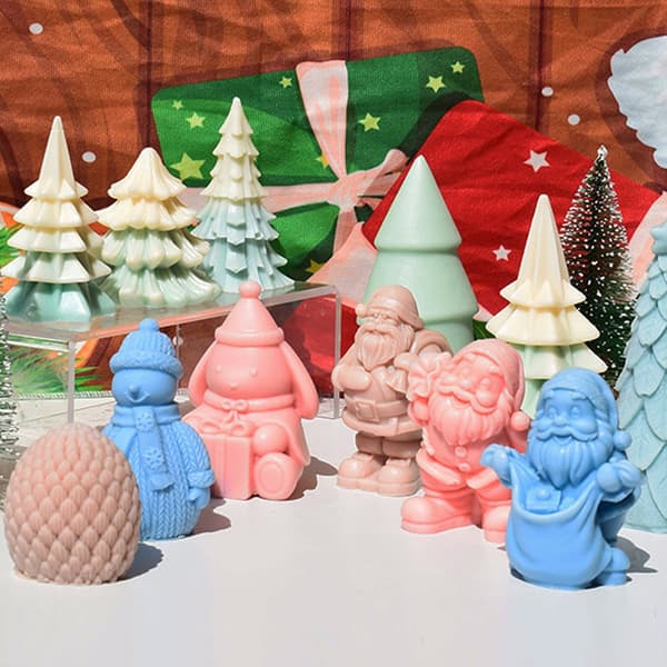 Julemand Lys Støbeforme Jul Silikoneforme Ornament Epoxy Resin Støbeforme