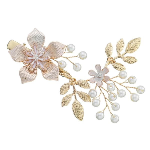 Glittrande Blomma Hårnål Elegant Hårklämma Bröllopsdag Håraccessoar