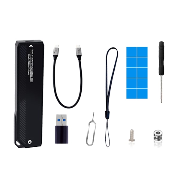 M.2 NVMe til Type C SSD-kabinettadapter , verktøyfri USB3.2 Gen2 20 Gbps NVMe til USB C-adapter Aluminiumslegeringsboks