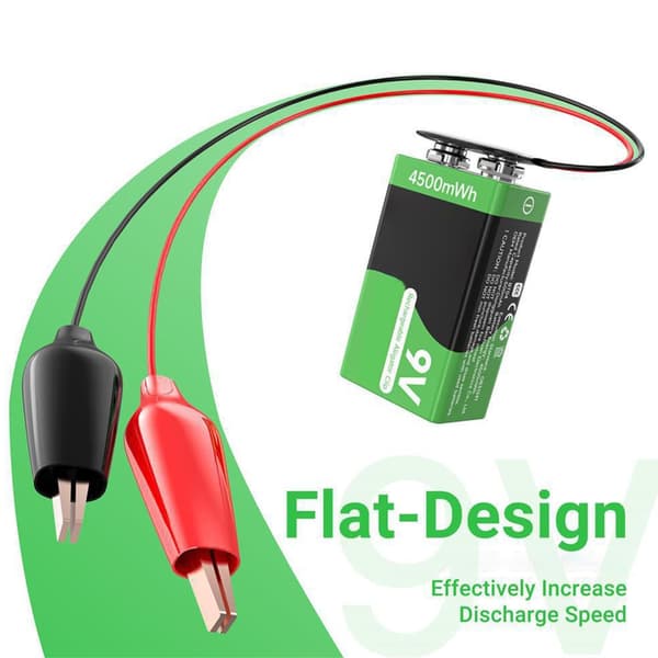 9V Strømaflader Alligatorclips med Batteri Ideel til Telefon 16 Reparationer