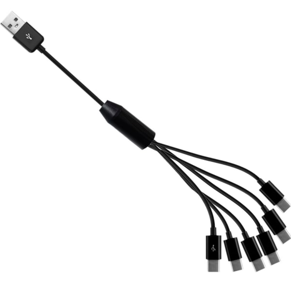USB2.0 Typ A Hane till 6 Typ-C UsbC Hane Y Splitter Datasynkronisering och laddningskontakt Adapterkabel 0,5m/1,5m 1.5m