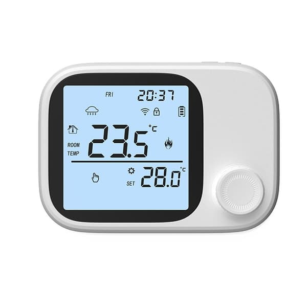RF433 Aktiverad Programmerbar Termostat Manuell Auto Läge Stor LCD-skärm