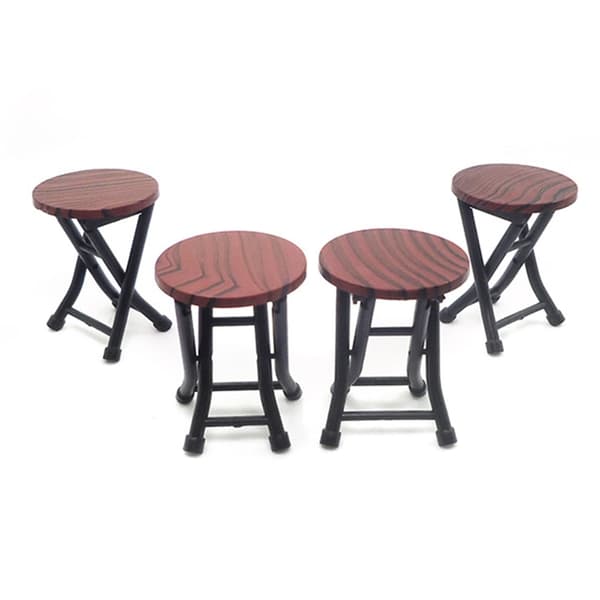 1/12 Skala Dockhus Möbler Set Plast Hopfällbart Bord och 4 Stolar 5-pack