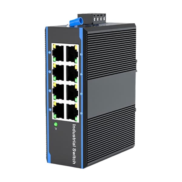 Netværks Ethernet Switch DIN-skinne monteret Plug and Play installation