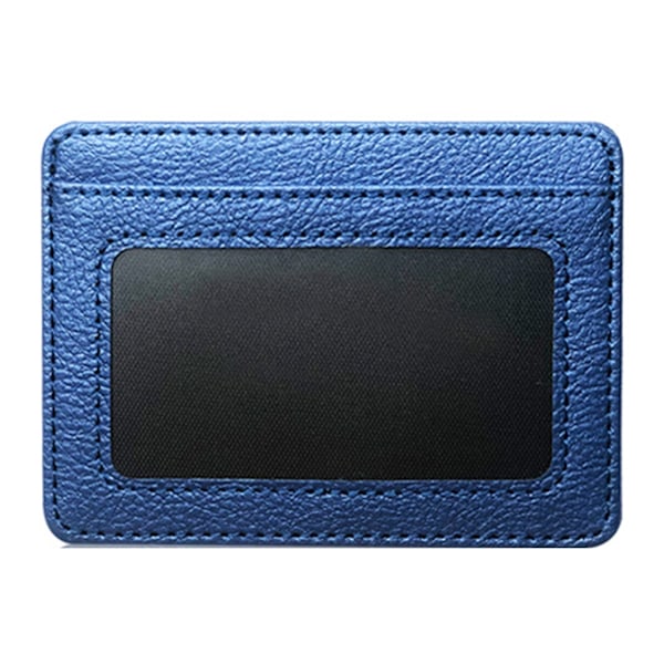 Mode Slim Kreditkortshållare Plånbok PU Case för Kvinnor Män Present Blue