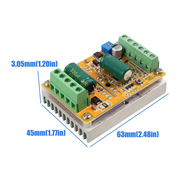 Effektiv 380W BLDC6.5-50V børsteløs motorstyring med varmespredning