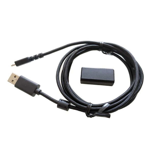Erstatningsmus opladningskabel Sort flettet USB til mikro-adapter til Logitech G502 Lightspeed Wireless Gaming Mus-