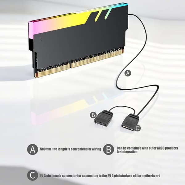 Computermindekølere Køleplade til DDR5 DDR4 DDR3 DDR2 5V 3Pin ARGB Design