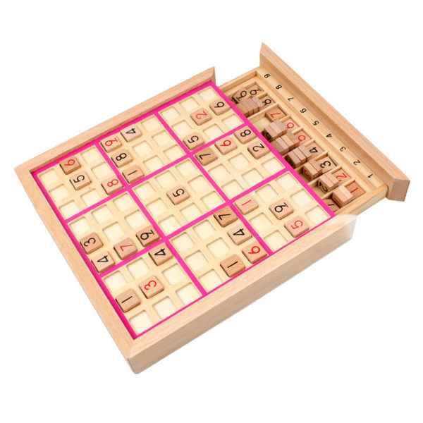 Träpussel Sudoku schackbräde Bordsleksak Hjärnans utvecklingspusselleksak för elementära barn Föräldrar-Barn aktivitetsleksak