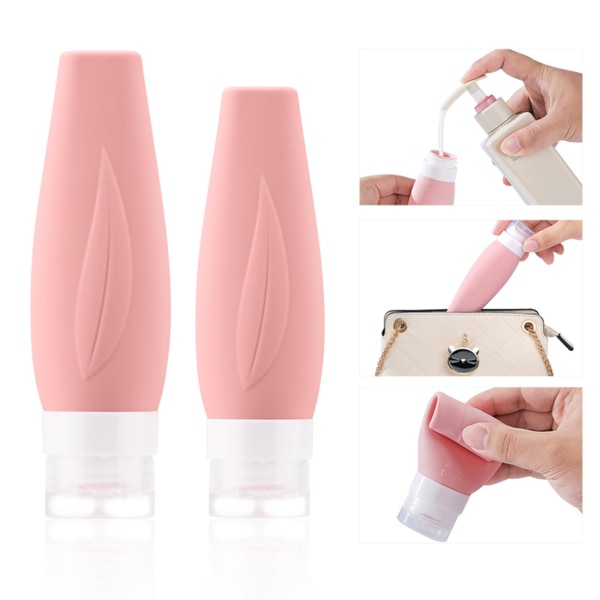 Reseflaskor Läckagesäkra silikonpåfyllningsbara flaskor Kosmetiska toalettartiklar 60ml set
