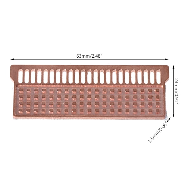 Notebook Memory Kylfläns Koppar Kylfläns Ultratunn värmeavledningskylare för DDR1 DDR2 DDR3 DDR4 Laptop Minneskort