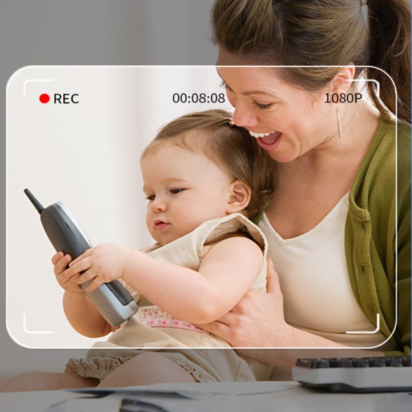 Tecknad barn Selfie Kamera Leksak Multifunktionell Mini Digital videokamera Bärbar USB laddning för barn Semesterpresenter 1080P Pink - B