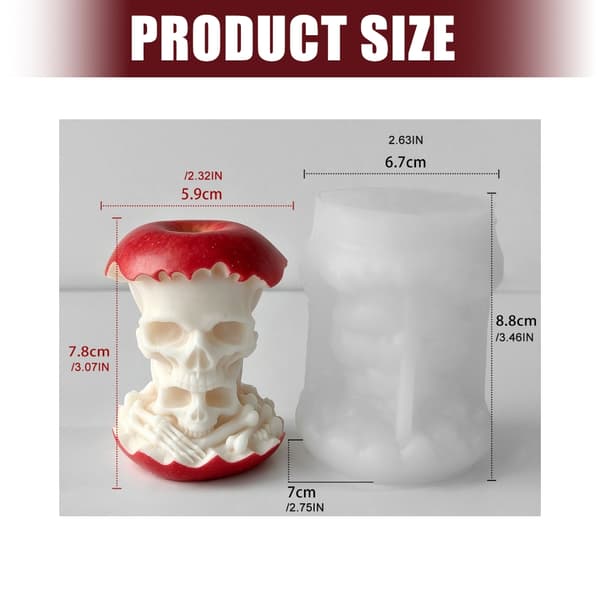 Silikon hodeskalle epler form for kreative DIY-lys-prosjekter