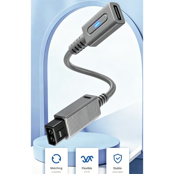 Laddningsadapterkabel för konsolströmkabel 12 cm längd bärbar