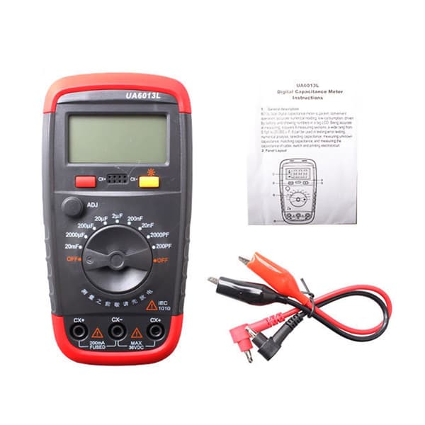 Digital kapasitansmåler 1999 teller lommeformat kondensatortester LCD-skjerm