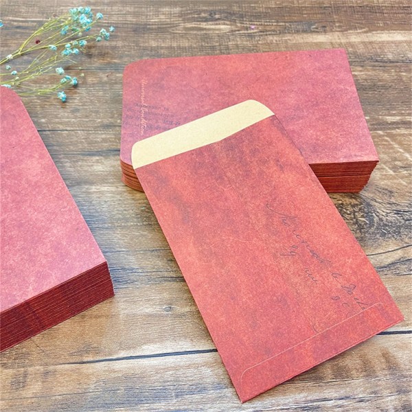 100x gamle tomme konvolutter Krafts papirkuverter til invitationslykønskningskort Retro red brown